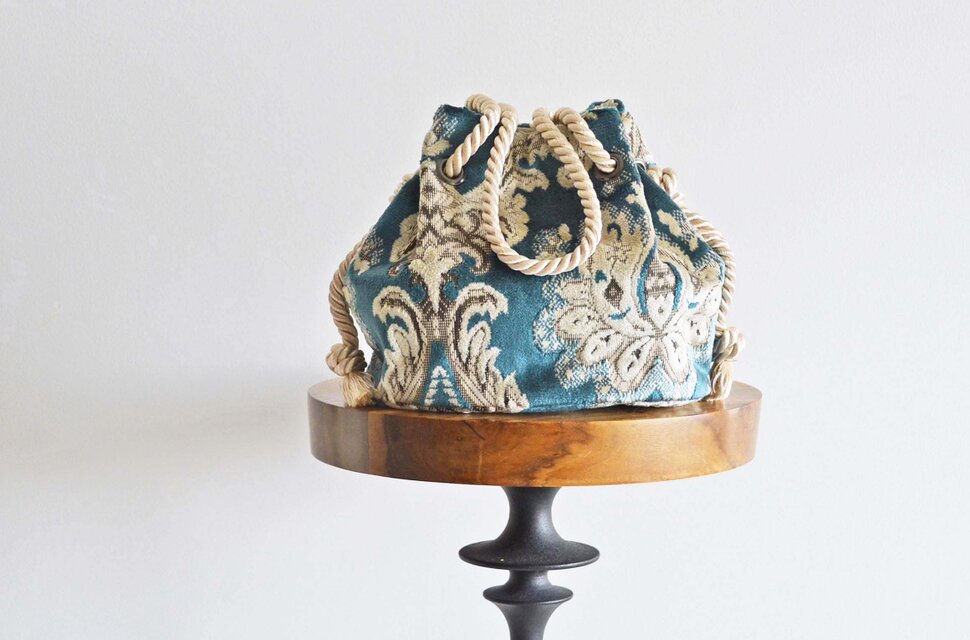 ベニスマリンバッグ　ブルー  ～ベニスの街と響きあう生地～ 2way使いも◎