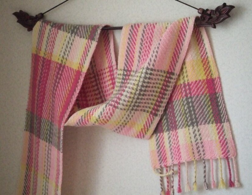 手織りマフラー・・ゼリービーンズ