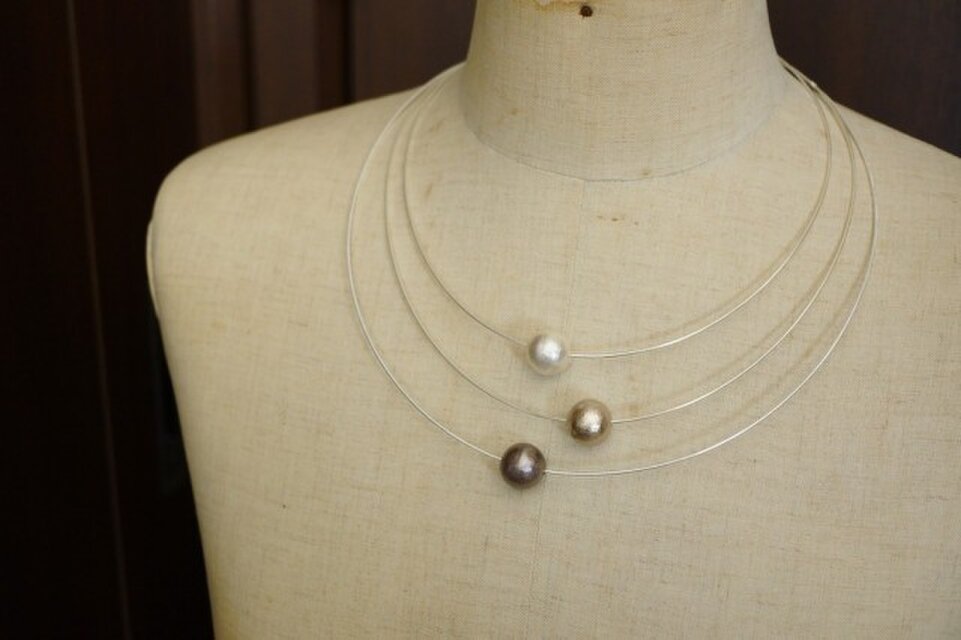 コットンパールオメガネックレス2 SLV925