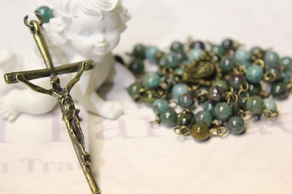 グリーンドラゴンブラッドジャスパーのロザリオ