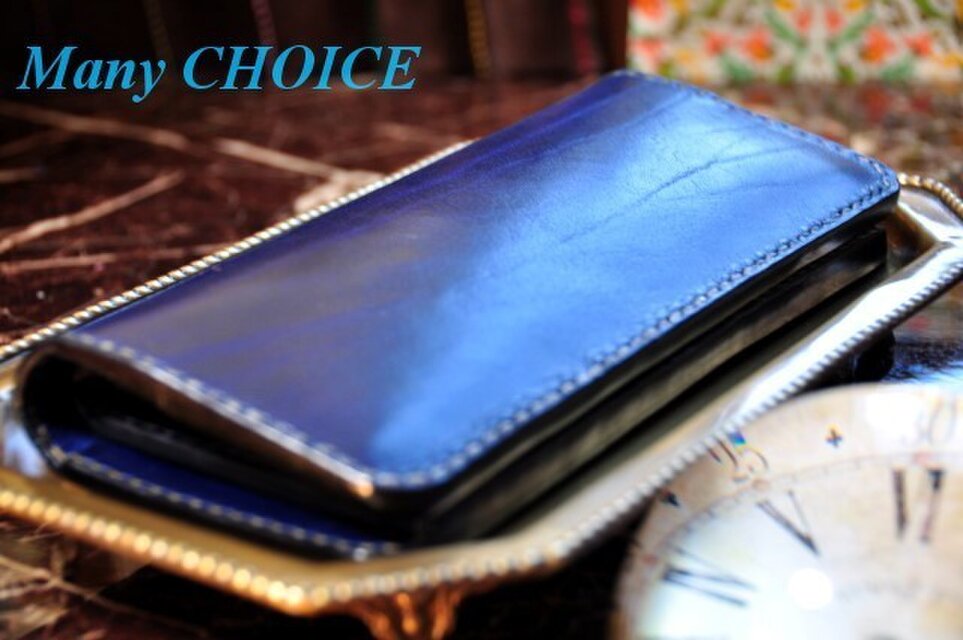 革の宝石・ルガトー・長財布（紺）