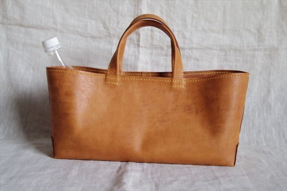 【Ｙ様オーダー品】国産オイルドレザーの横長トートバッグ