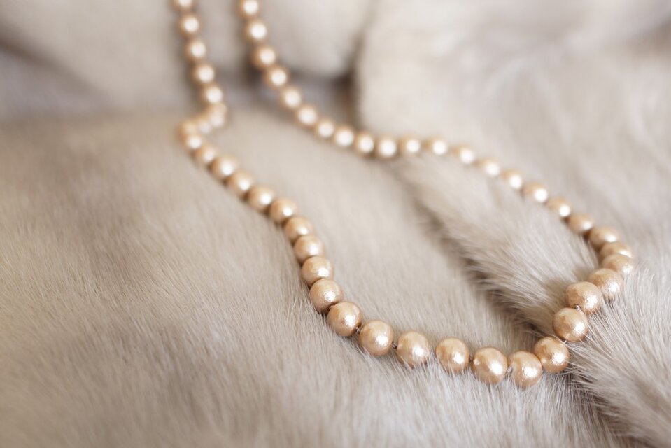 アンティークベージュロングネックレス 10-85 SLV925