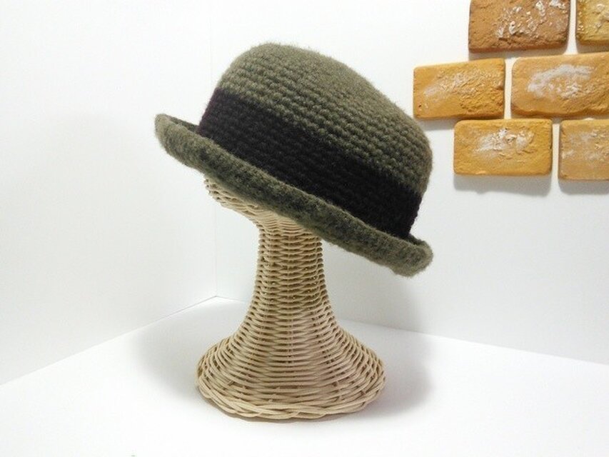 〔m.l 様専用〕手つむぎ風タム糸のニットハット　[ｈ-002]