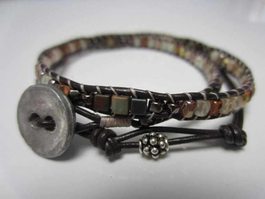 ブラウン系2連ブレスレット