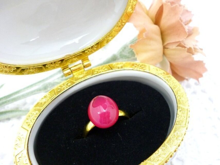 ピンクカルセドニー*リング