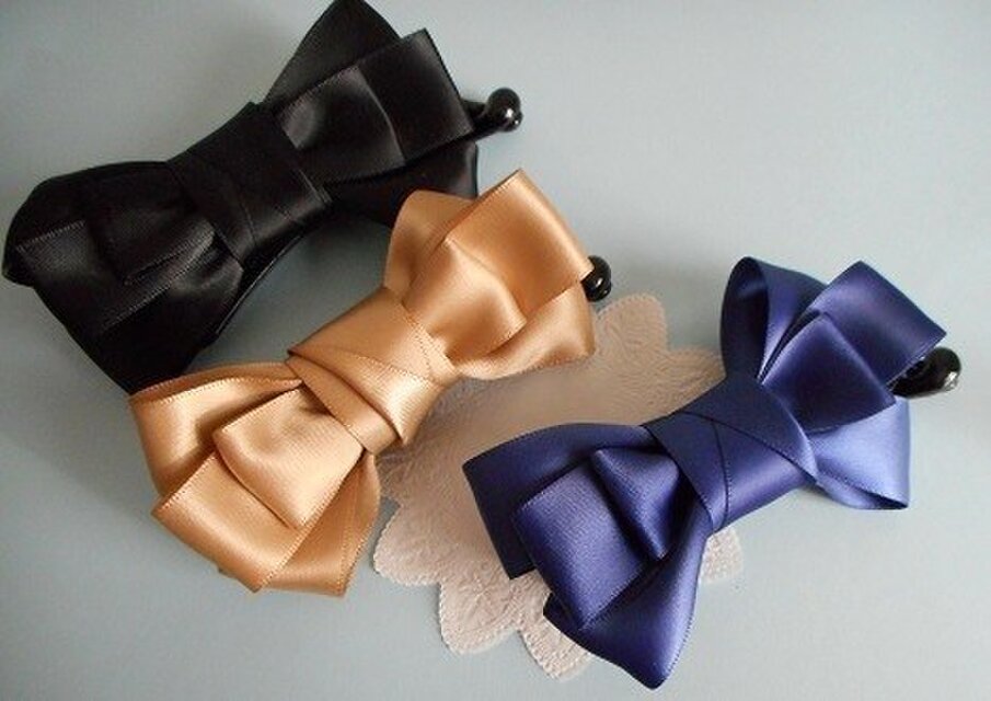 15色対応✩サテンのバナナクリップ（peonyM）