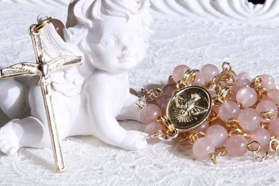 オレンジムーンストーンのロザリオ