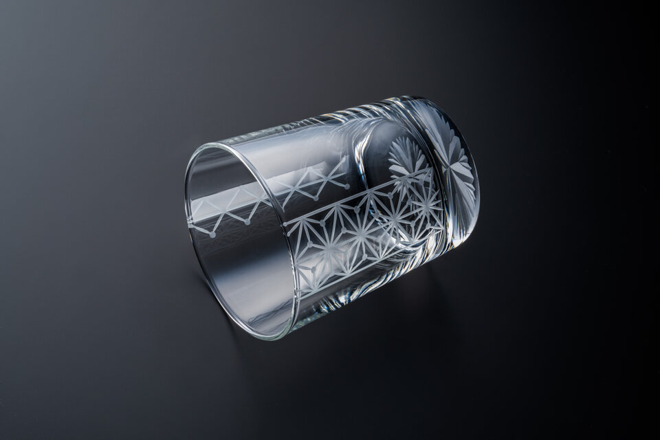 東京切子(花切子）ロックグラス　 振袖