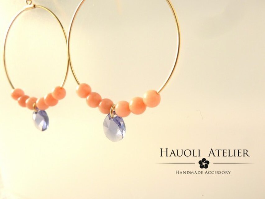 ピンクサンゴのピアス(イヤリング）