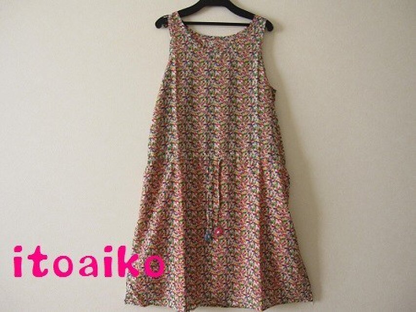 毛糸のお花と♪小花柄ワンピース☆