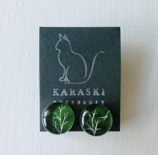 ちいさなイヤリング083/銀の木