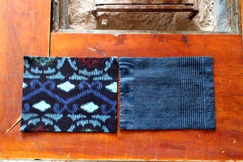 【スプリング特別価格】花絣と縞紬(A) ソーサー二枚組セット