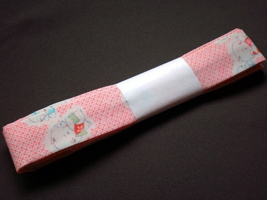 わらべ柄ピンク*モス腰紐（リメイク）