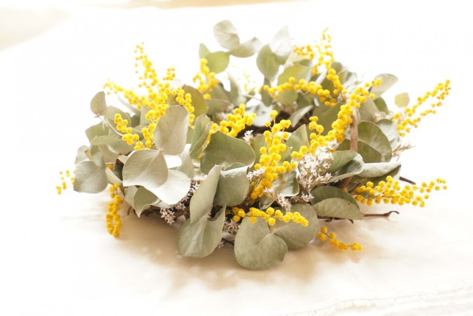 ミモザ　ユーカリ　wreath