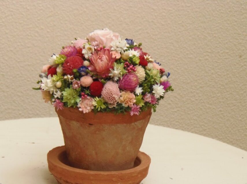 テラコッタにお花畑