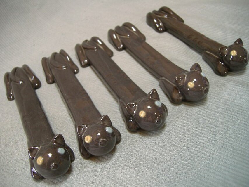 niku・Q黒猫ナイフ＆フォーク＆スプーン置き（５個組）