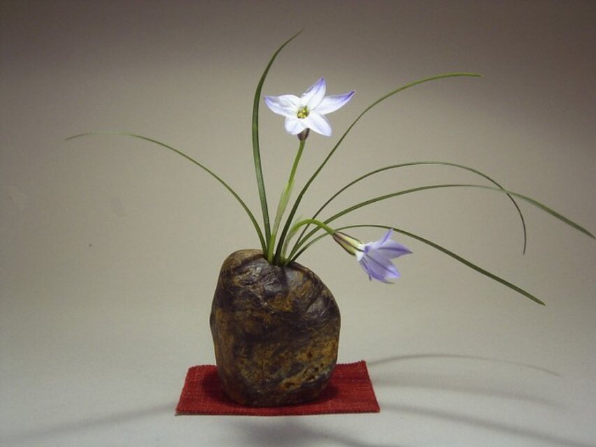 石輪挿し 石の花器 山野草の生け花 K-168 | iichi 日々の暮らしを