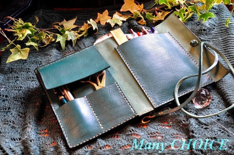 イタリアンオイルレザーアリゾナ・2つ折りロディア・ペンケース