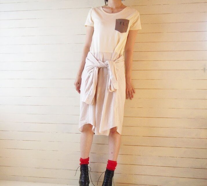 SALEcream シャツリメイク　ワンピース