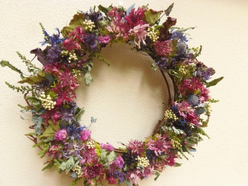 H様オーダー　ヤグルマギクのリース