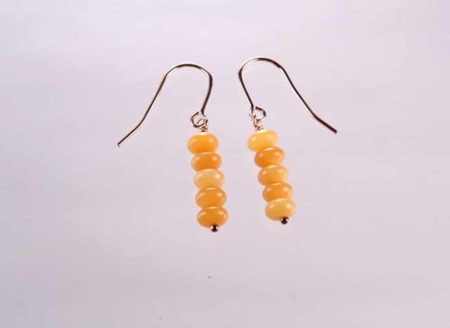 K14GF琥珀とうもろこしのピアス【5粒】