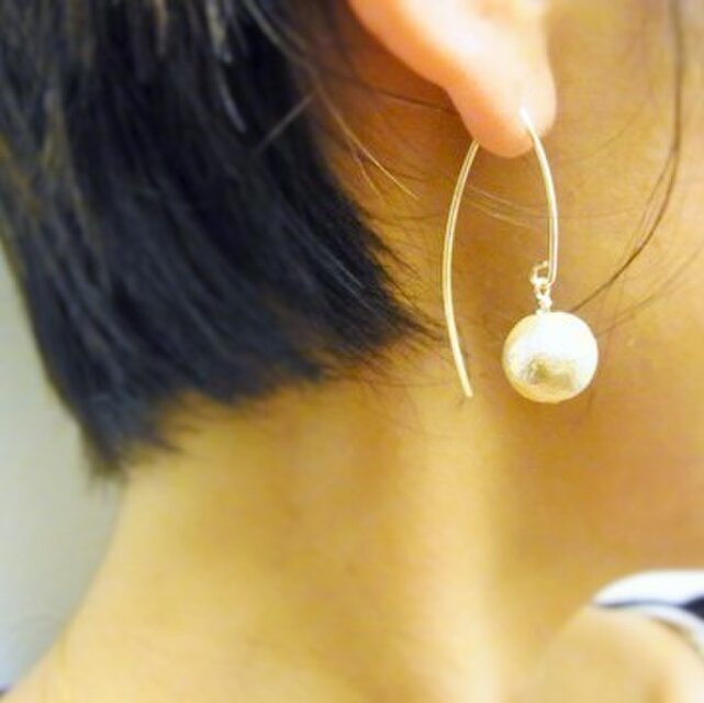 Ball コットンパール Vピアス 14KGF | iichi 日々の暮らしを心地よく 