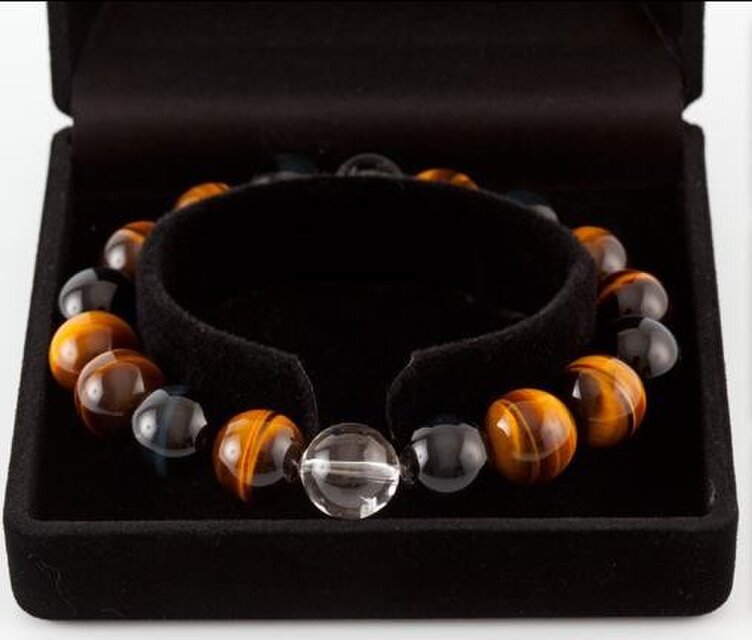 【天然石】タイガーアイホークスアイ　５Aヒマラヤ水晶ブレスレット