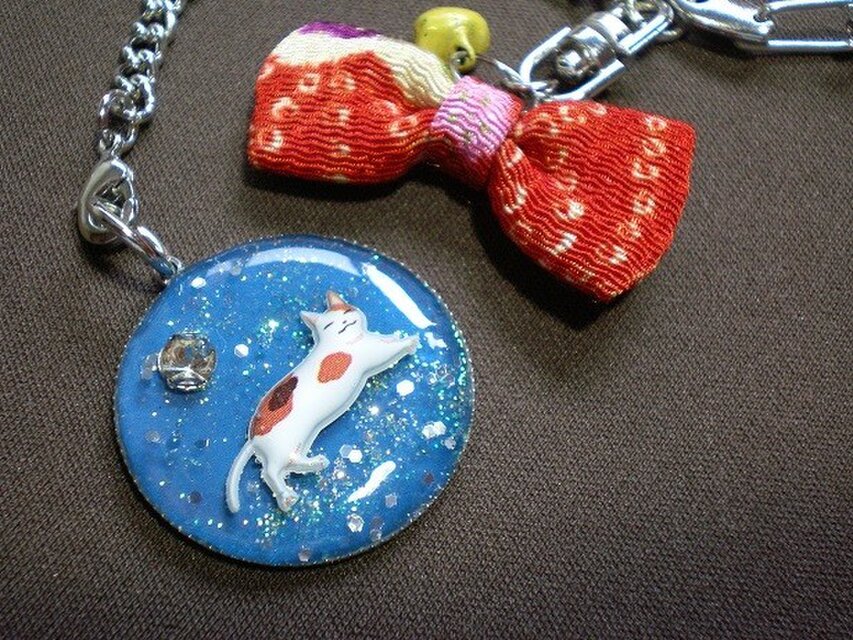 ぷっくり猫のキーホルダー*丸大