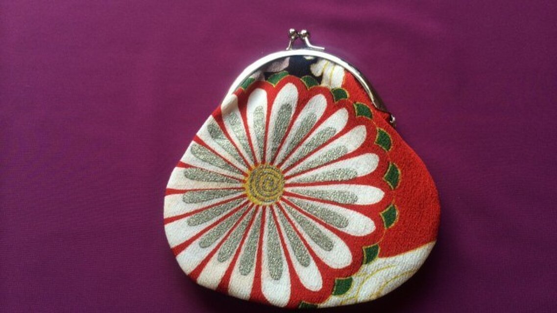 がまぐち・中　カラフルキモノ地