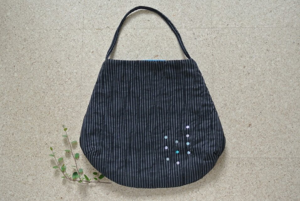 雨模様バッグ(ストライプ)　sumi×sora