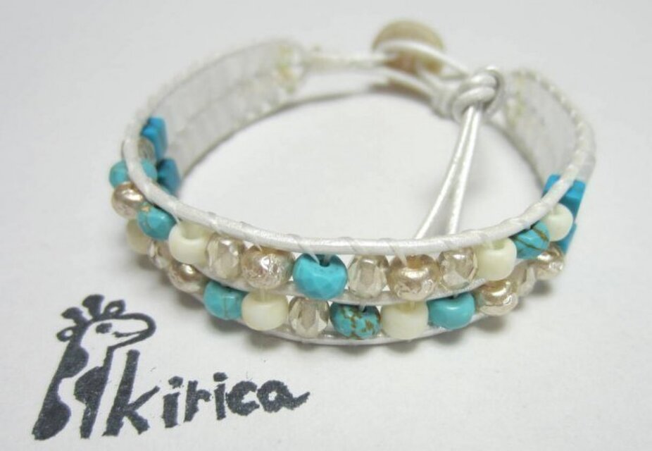 ターコイズの2段ブレスレット