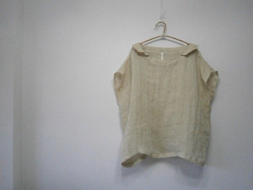 en-enリネンシャンブレー襟付きゆったりプルオーバー(043)