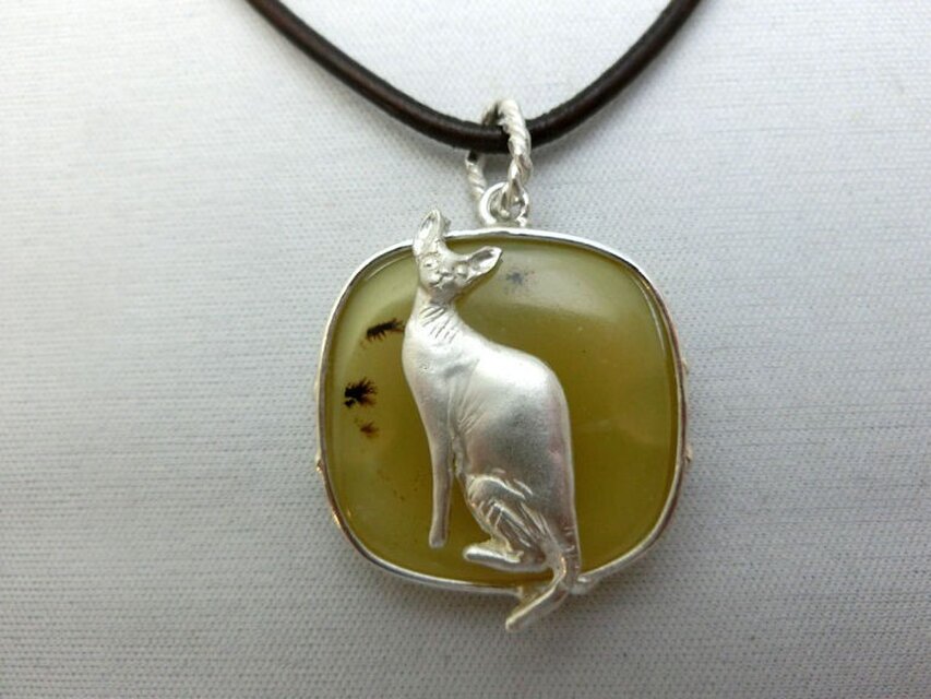 イエローアゲートのスフィンクスペンダント
