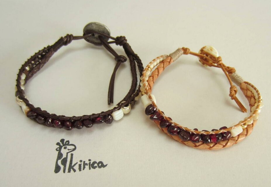 アメジストの2重ブレスレットペア(限定1組)