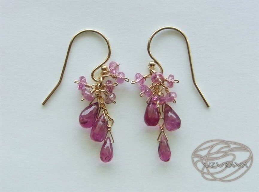 14kgf ピンクトルマリンのピアス