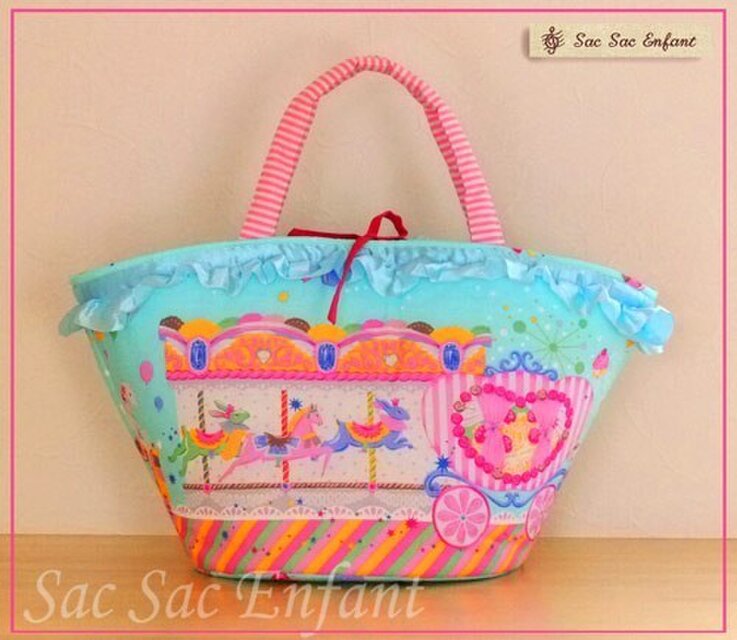 カゴ型ショルダーバッグ　スイーツ・メリー　ブルー　Mサイズ