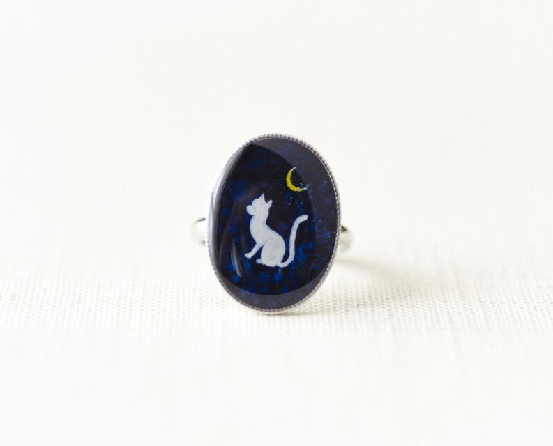 ゆびわ080/三日月ネコ