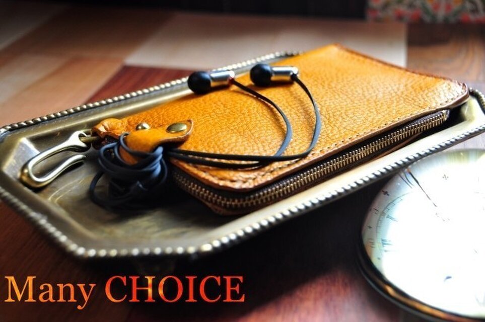 イタリアンオイルレザーアリゾナ・スマホケース（マスタード）