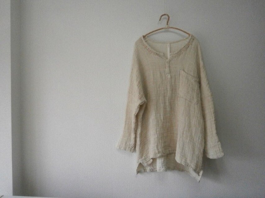 en-en秋手刺繍肩落ちコットンリネンワッシャー（057）