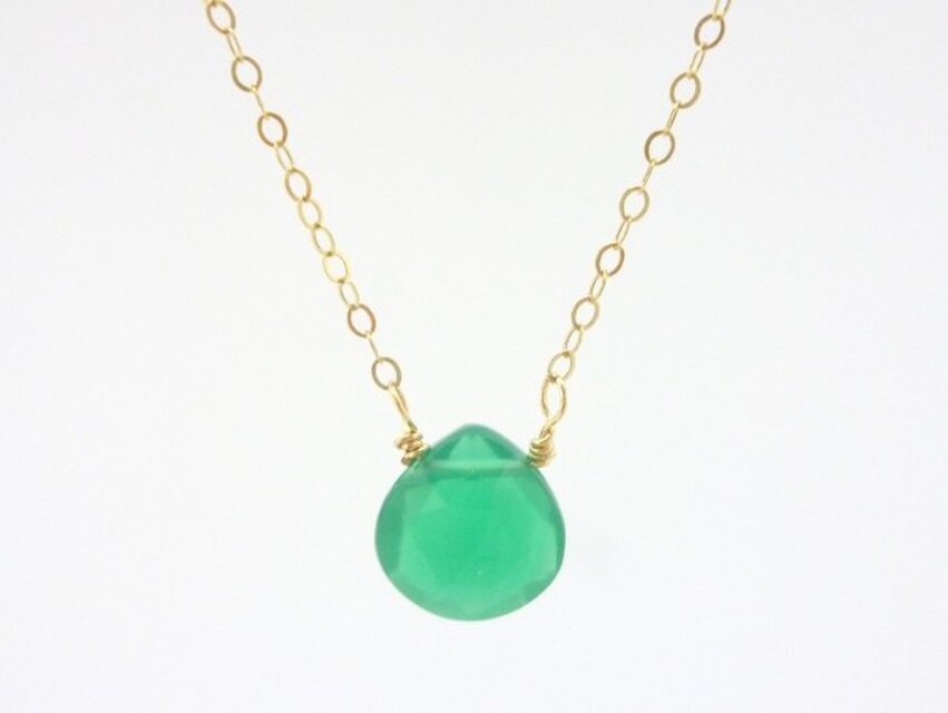 k14gf グリーンオニキス*シンプルネックレス