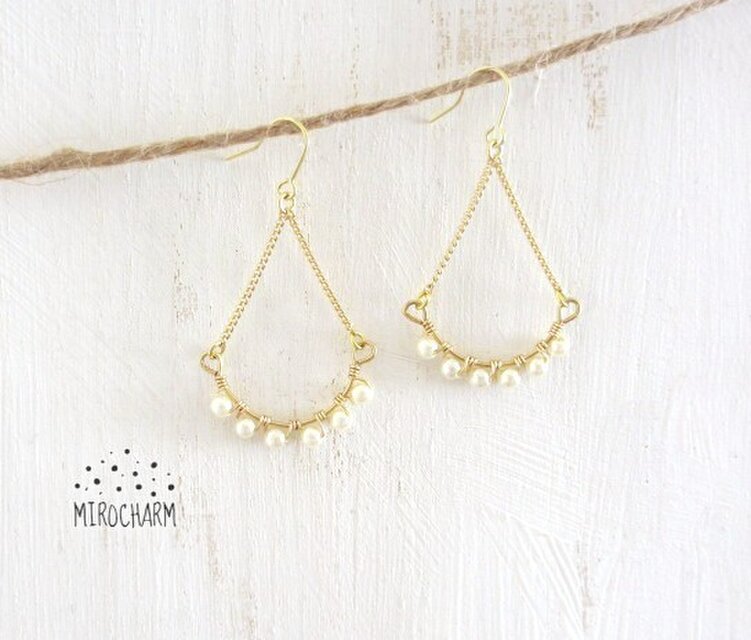 【runryo様 専用】 M ガラスのドロップモチーフピアス