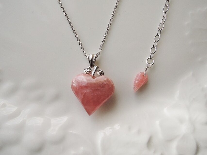 ☆『ニケ様専用ご注文ページ』SV925製アルゼンチン産インカローズ　ハートシェイプネックレス（826）