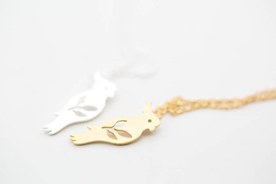 オカメインコネックレス ゴールド / 鳥グッズ 鳥雑貨