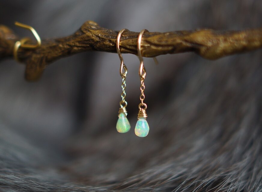 プレシャスオパールゆらりnano-bit フックピアス4 K14GF