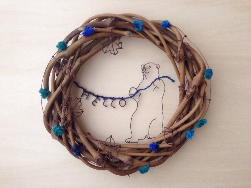 シロクマ 青い実のウエルカムリース