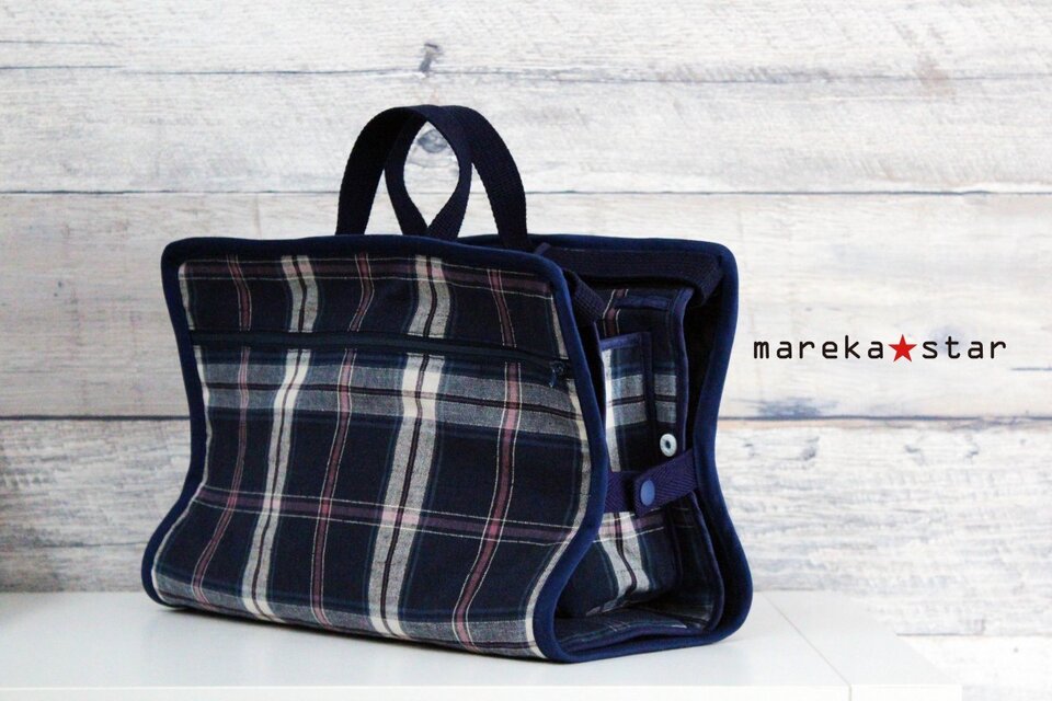 【売約済Y様】№382 ベビーカーバック☆ネイビーチェック