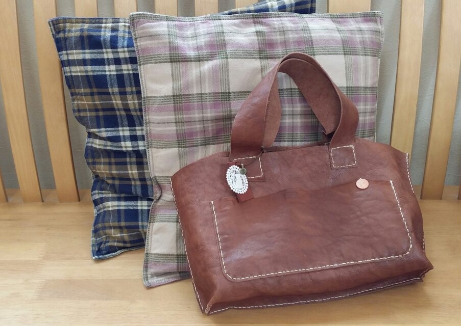 再販◆栃木レザー　横長トート