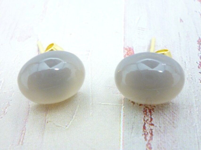 【再販】グレーオニキス*シンプルピアス