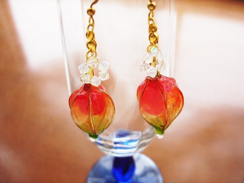 ＊ほおずき＊（ピアス）